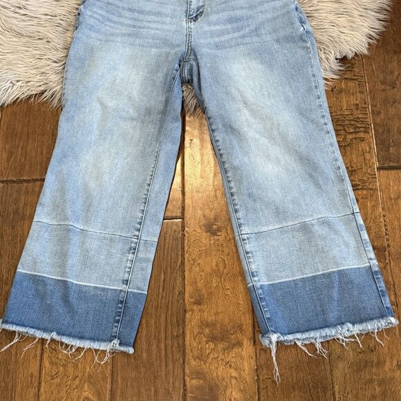 Judy Blue Jeans Women Size 14 W Wide Leg Plus Cropped STYLE# JB88705 LT - Picture 5 of 6